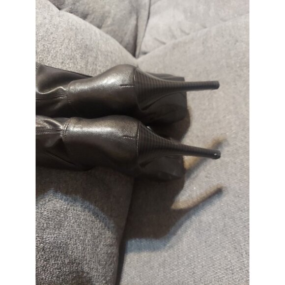 Ninewest Platform Stilletto Black Boots Size 7M Winter Holiday Shoes Zipper - Picture 5 of 10